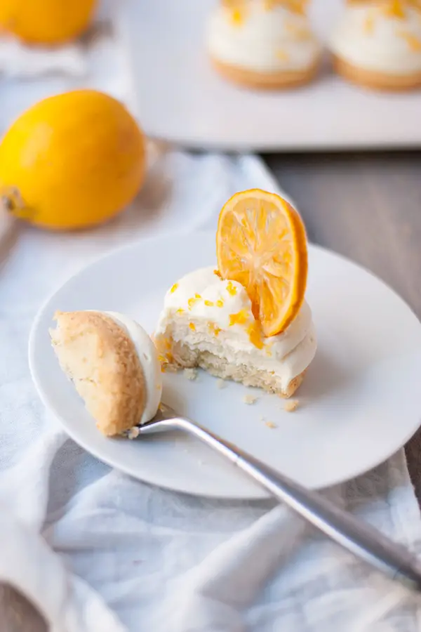 Meyer lemon white chocolate cheesecake bites