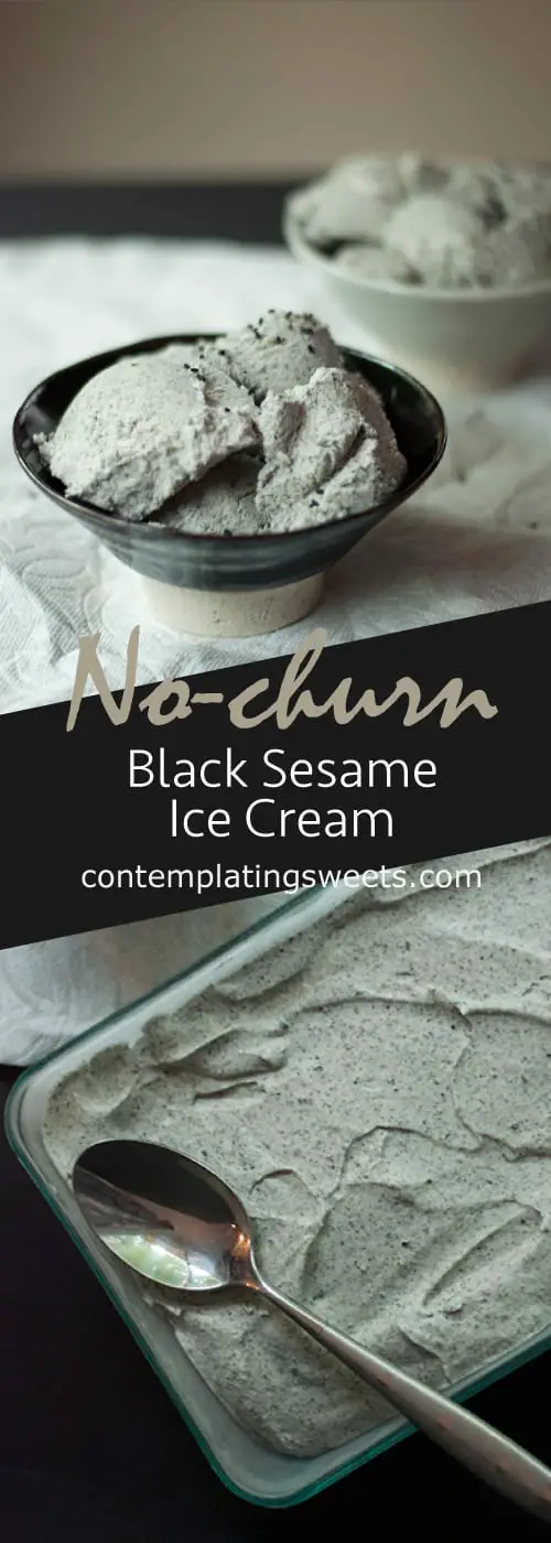 No Churn Black Sesame Ice Cream