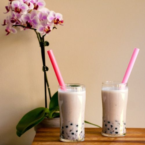 Easy red bean bubble tea