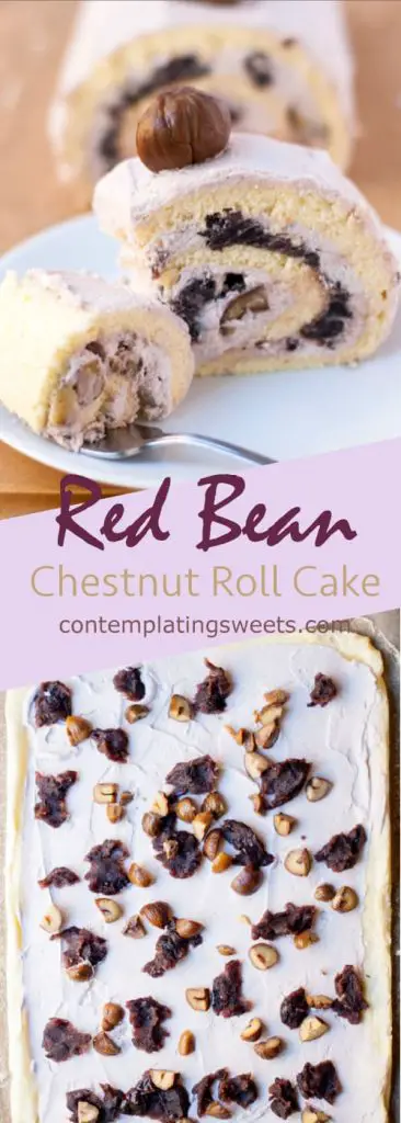 Red bean chestnut roll cake