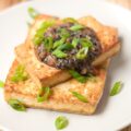 Tofu steaks with miso pecan sauce (vegan+GF)