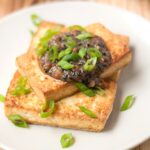 Tofu steaks with miso pecan sauce (vegan+GF)