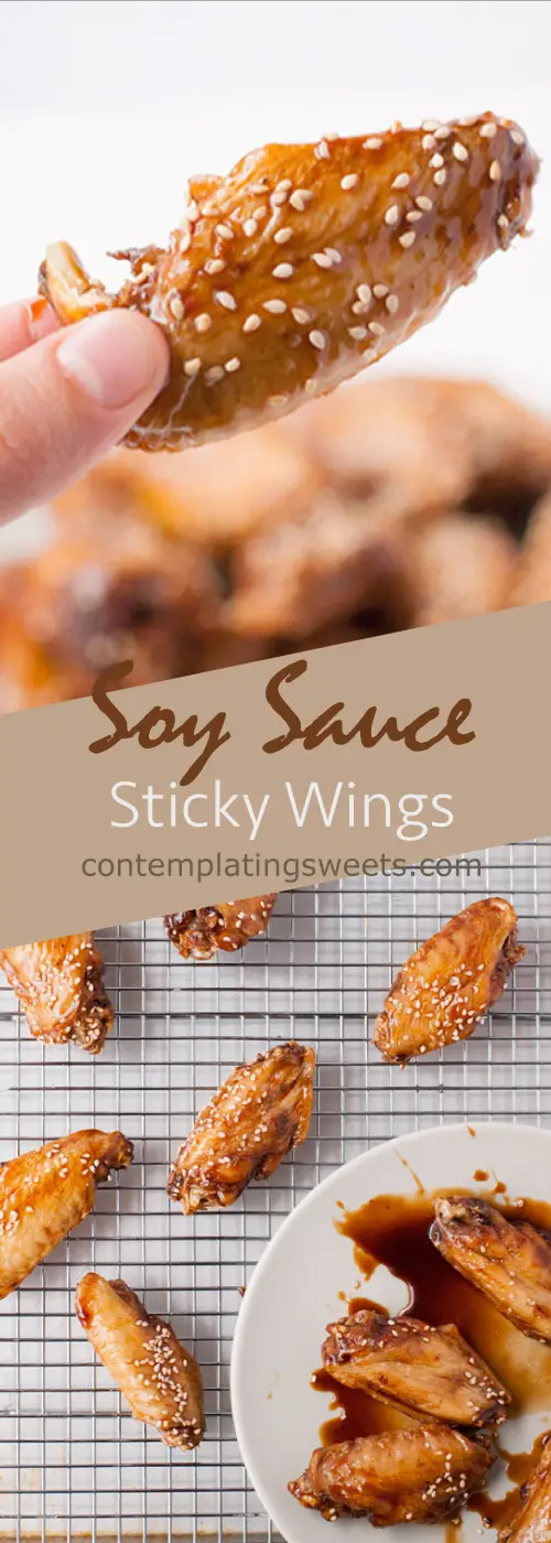 Baked soy sauce sticky wings