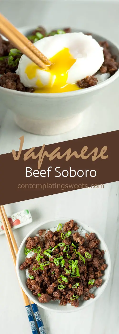Beef Soboro- Ground Beef Is Flavored With A Delicious Japanese Sauce, And Eaten Over Hot Rice With An Egg On Top.