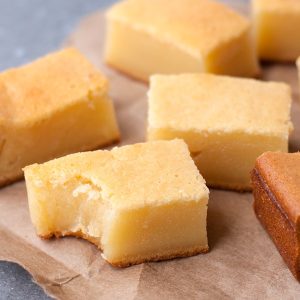 Butter Mochi- a classic Hawaiian treat made with coconut milk and mochiko (glutinous rice flour).