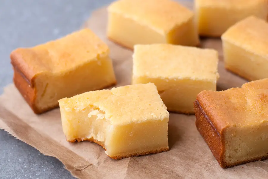 A classic Hawaiian mochi made with coconut milk and mochiko (glutinous rice flour).