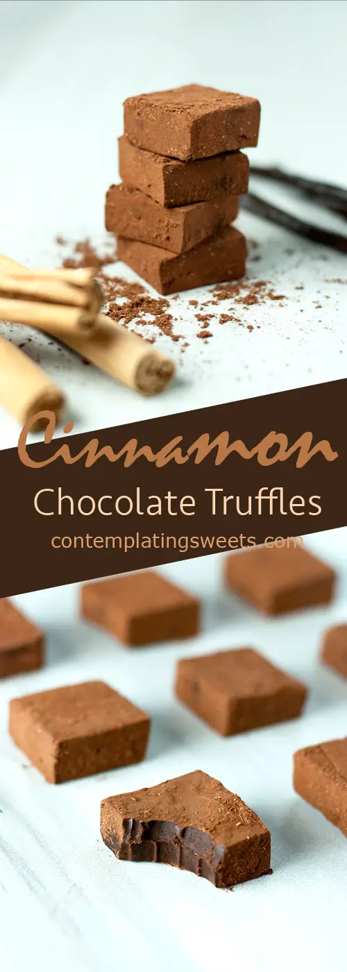 Cinnamon Chocolate Truffles- inspired by Japanese nama chocolates, a few simple ingredients come together to make a truly spectacular confection.