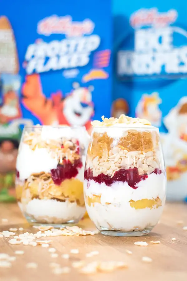 Yogurt and fruit parfait with fruit jelly- This super easy breakfast parfait comes together in a snap. Just a little prep work the night before means a special breakfast the next morning.