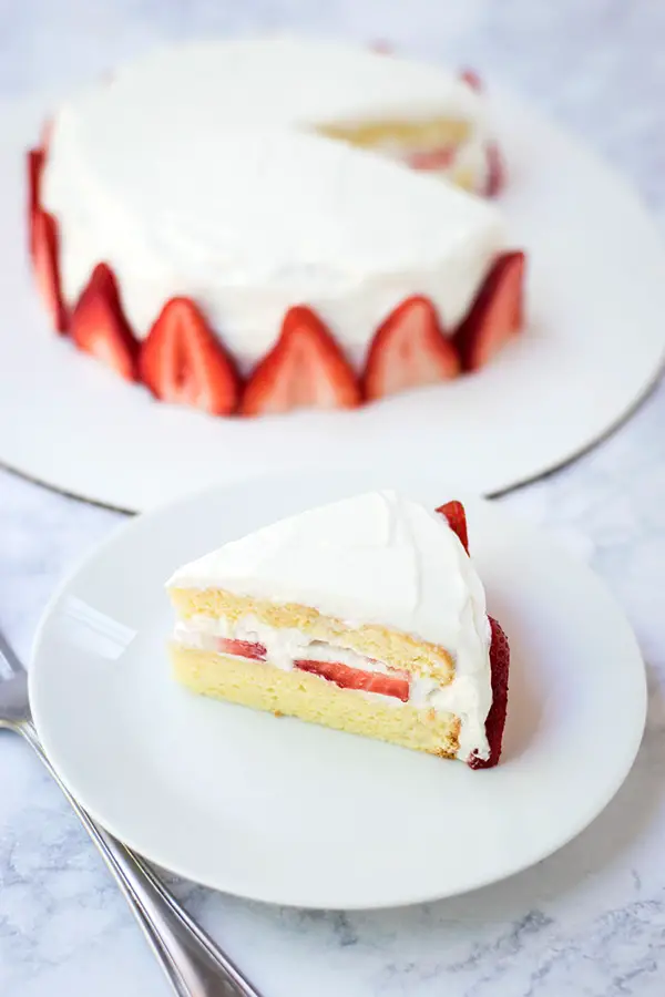 Japanese strawberry shortcake- Light and airy sponge cake with whipped cream and strawberries, Japanese strawberry shortcake is the most popular cake in Japan!