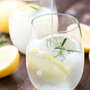 Rosemary Lemon Cream Soda- This lemonade has been kicked up a notch with the addition of rosemary simple syrup, sparkling water, and a dash of cream. The result is an herby, fizzy, tangy, yet creamy drink that is perfect for the upcoming summer weather. 