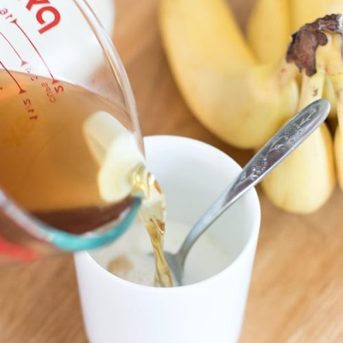 This simple tea is easy to make and perfect for settling down at the end of the day. Chamomile is mixed with banana, which has natural calming properties, to make a naturally sweetened kids bedtime tea.