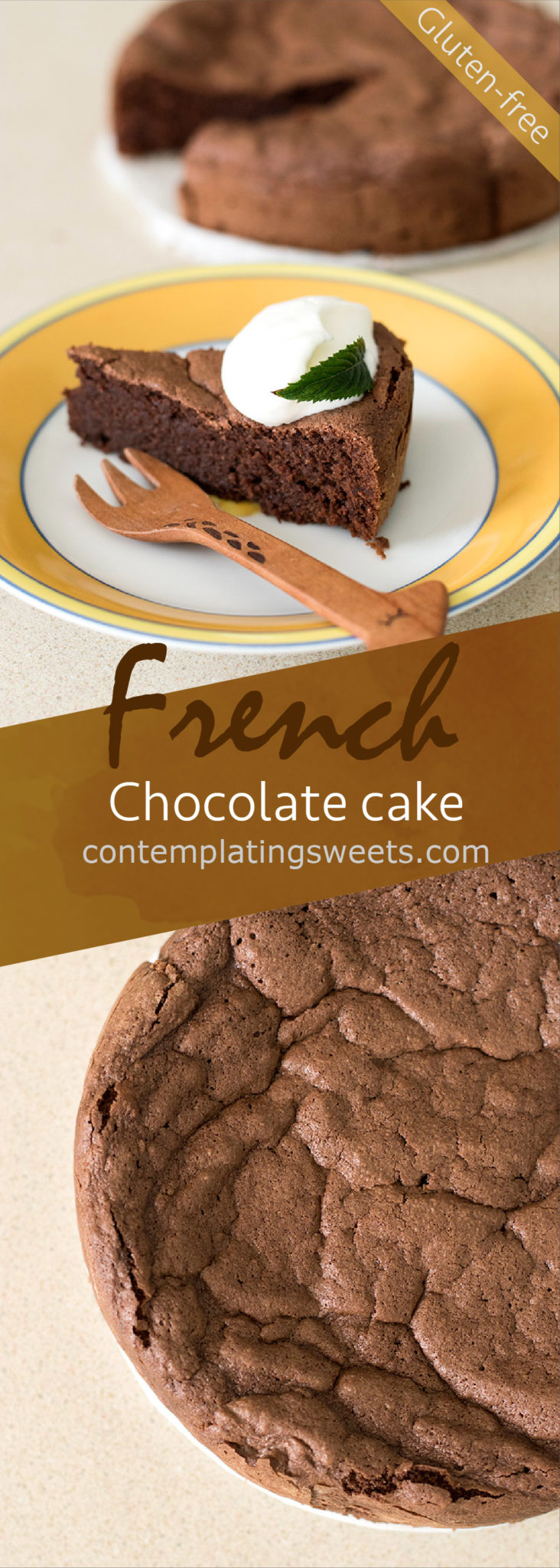 Gateau au chocolat, or ガトーショコラ in Japan, is a simple but popular French chocolate cake. This version uses almond flour, making it a gluten and grain free treat.