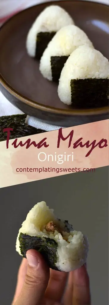 Tuna mayo onigiri, or rice ball, is a simple and delicious Japanese snack. Rice is filled with a flavorful tuna and mayonnaise, shaped, and wrapped with a sheet of nori (seaweed).