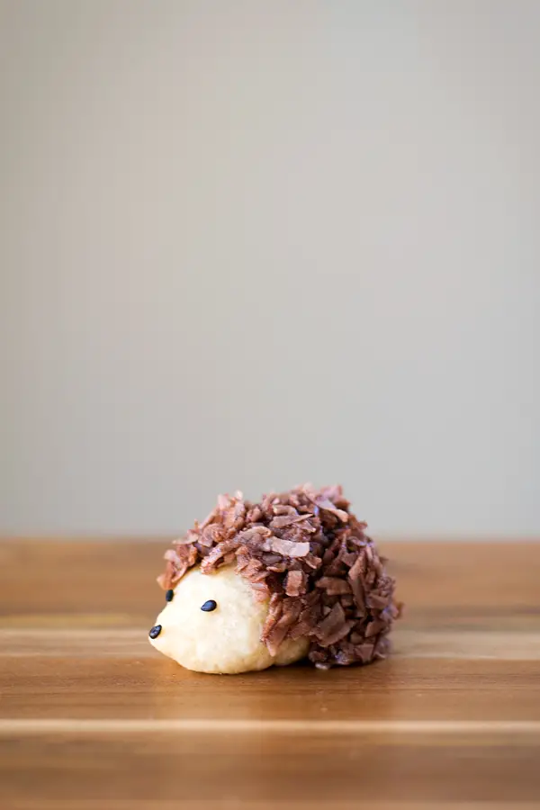 These adorable hedgehog cookies are topped with chocolate coconut spines, and will be sure to delight kids and adults alike.