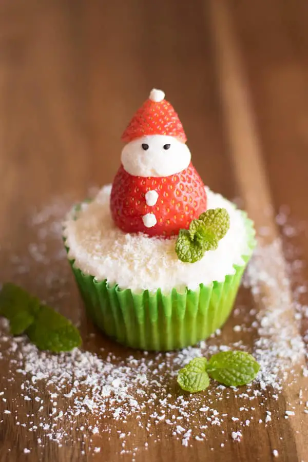 These adorable cupcake toppers are easy to put together, and taste delicious. Santa cupcakes are sure to be a hit at any Christmas party!