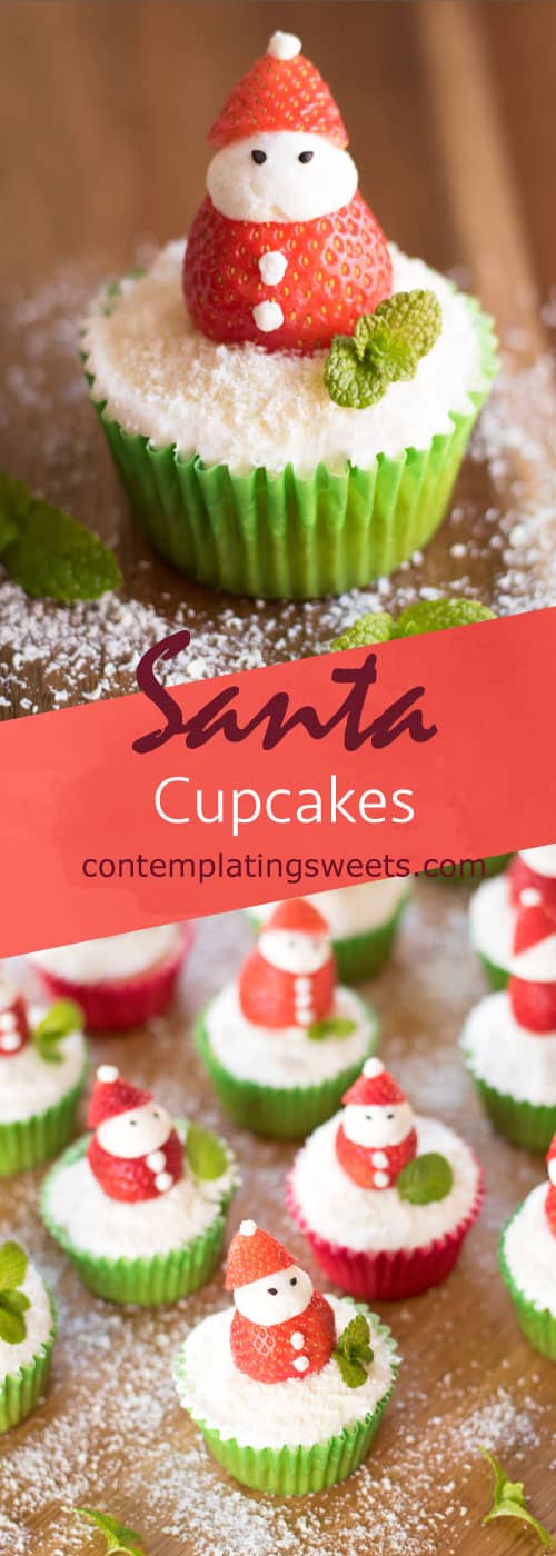 These adorable cupcake toppers are easy to put together, and taste delicious. Santa cupcakes are sure to be a hit at any Christmas party!