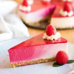 a slice of perfectly ombre cheesecake.