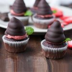 Chocolate Dipped Strawberry Hi-Hat Cupcakes
